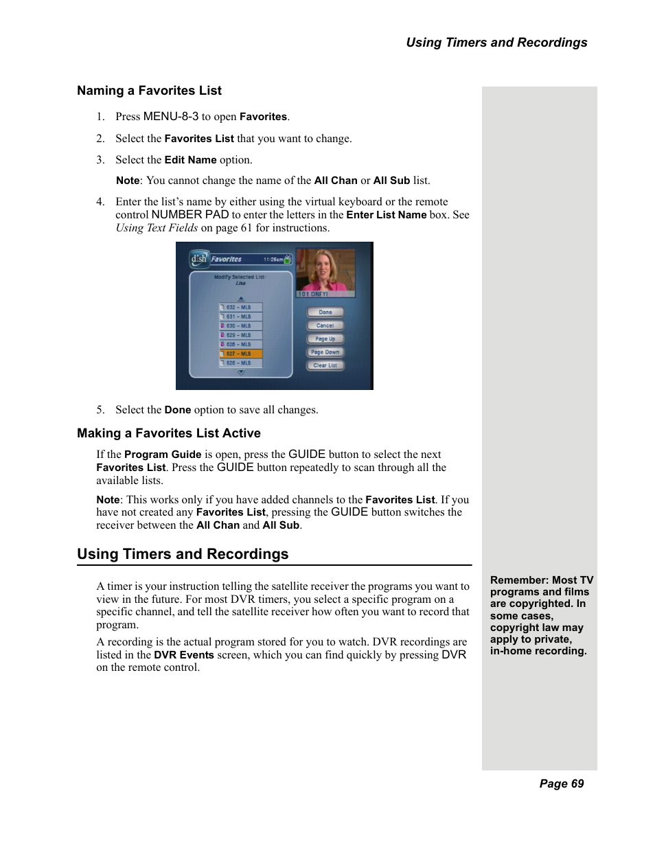 Using timers and recordings | Dish Network DuoDVR 625 User Manual | Page 74 / 179