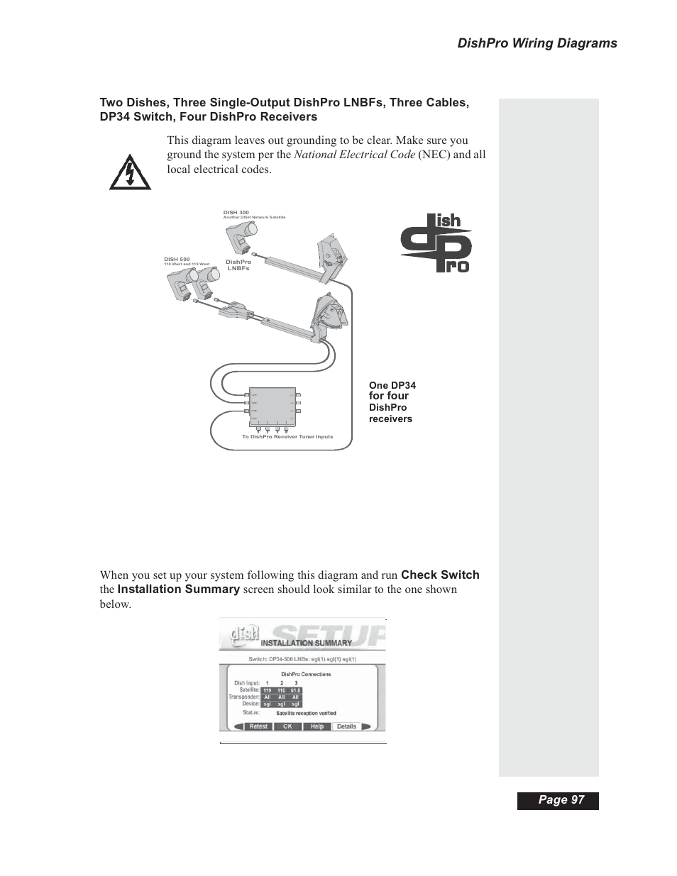 Dishpro wiring diagrams, Page 97, For four | Dish Network 112182 User Manual | Page 103 / 148