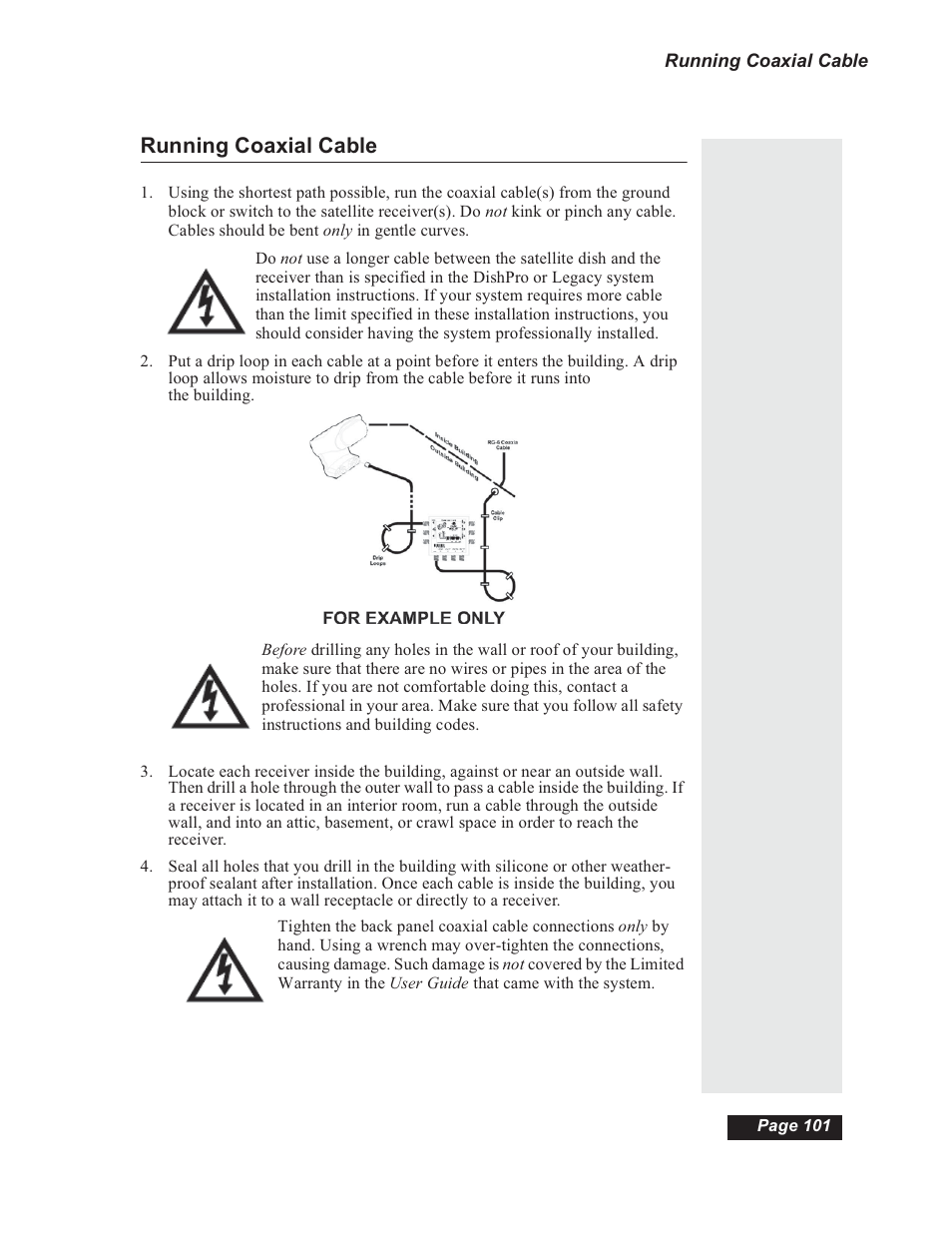 Running coaxial cable | Dish Network 112182 User Manual | Page 107 / 148