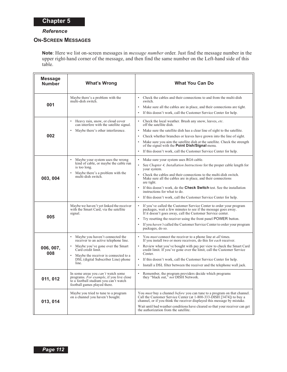 Chapter 5 | Dish Network 112182 User Manual | Page 118 / 148