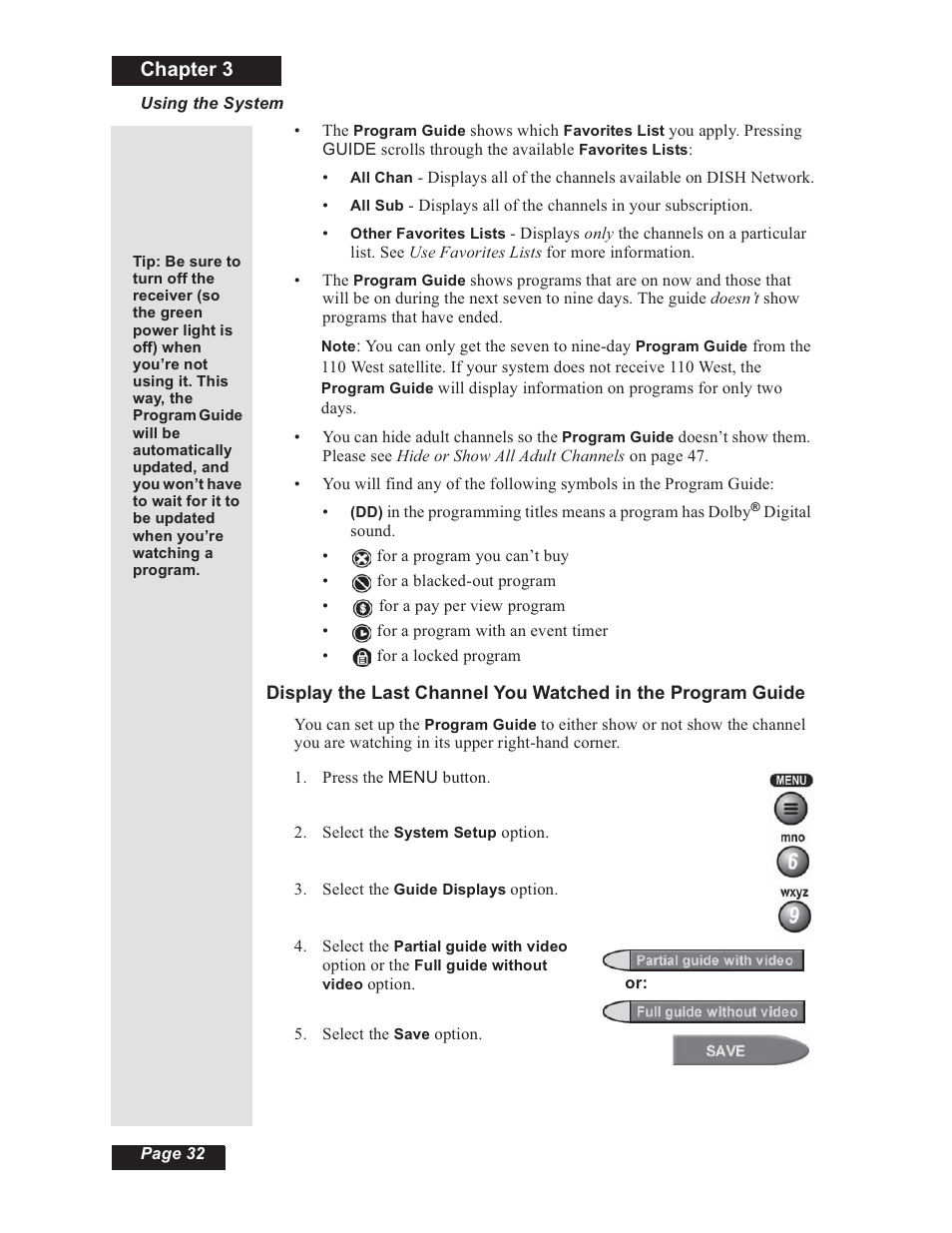 Chapter 3 | Dish Network 112182 User Manual | Page 38 / 148