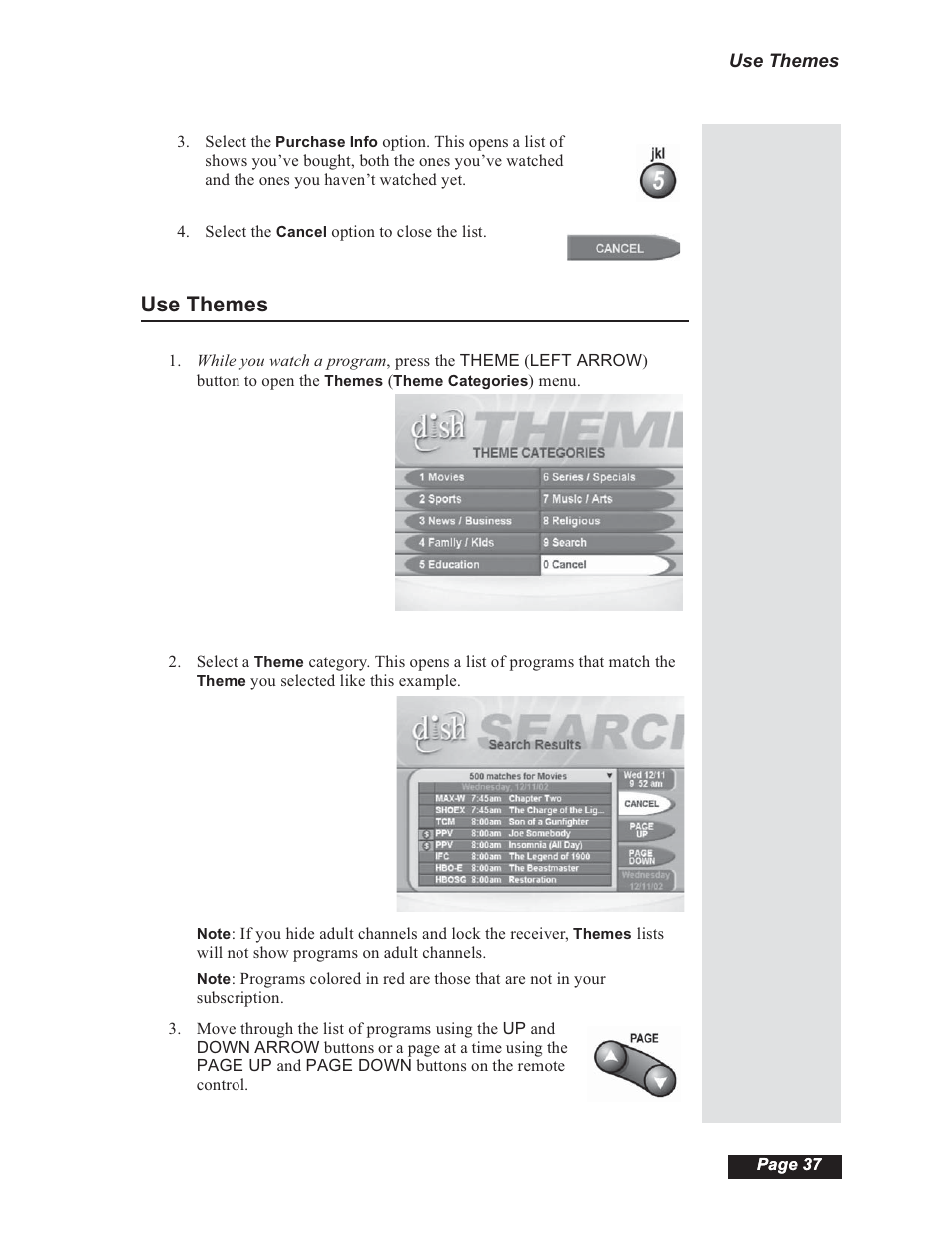 Use themes | Dish Network 112182 User Manual | Page 43 / 148