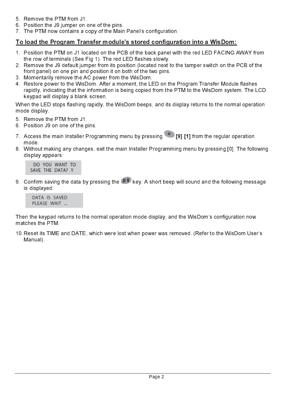 RISCO Group ProSYS™ PTM User Manual | Page 2 / 4