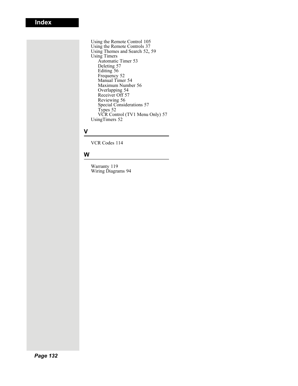 Index | Dish Network Solo 351 User Manual | Page 137 / 138