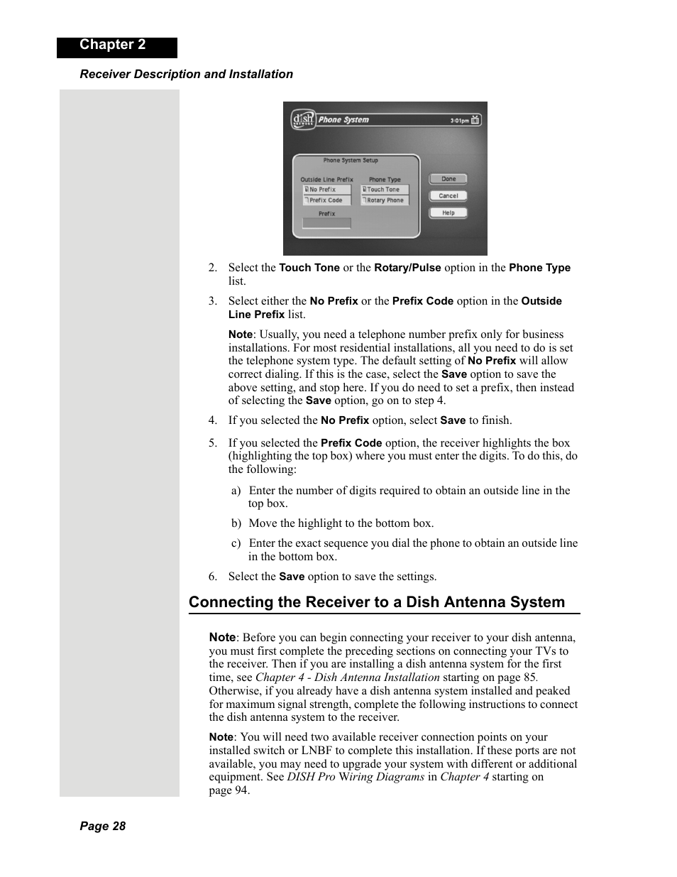 Connecting the receiver to a dish antenna system | Dish Network Solo 351 User Manual | Page 33 / 138