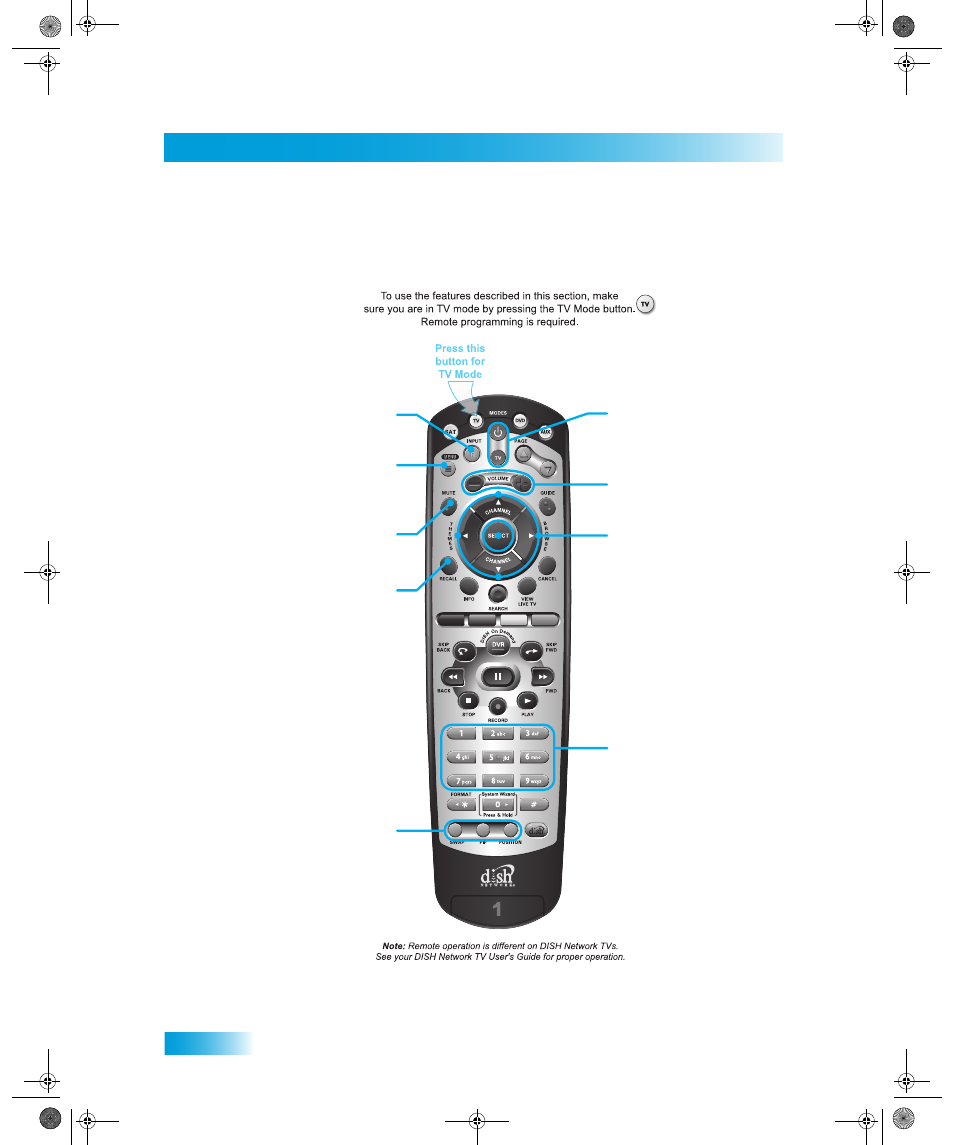 Chapter 2, Tv mode | Dish Network Solo ViP 411 User Manual | Page 24 / 146