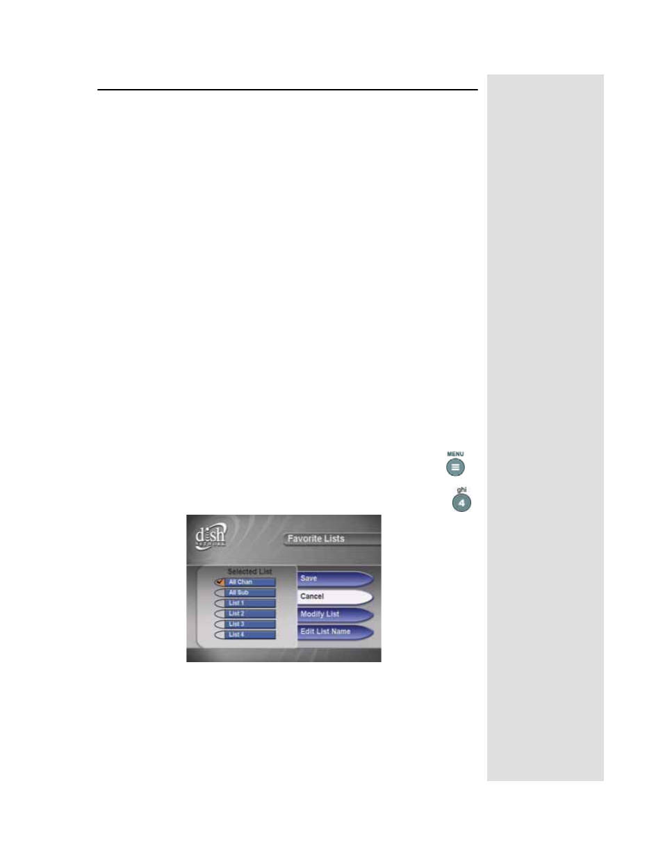 Using favorites lists | Dish Network Solo 311 User Manual | Page 38 / 106