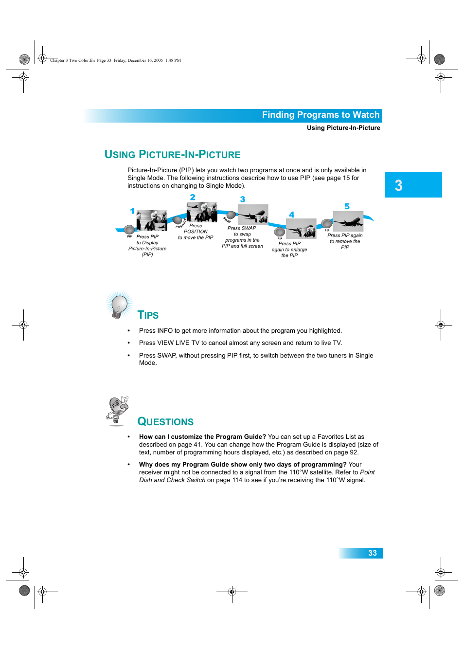 Sing, Icture | Dish Network DuoDVR ViP 622 User Manual | Page 40 / 154