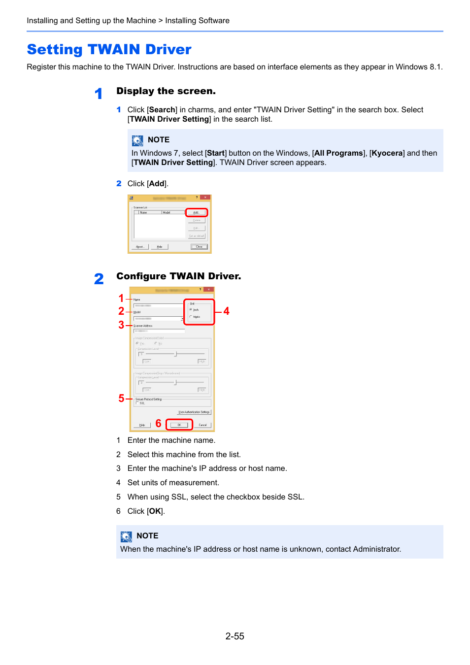 Setting twain driver, Setting twain driver -55 | Kyocera Taskalfa 3511i User Manual | Page 120 / 610