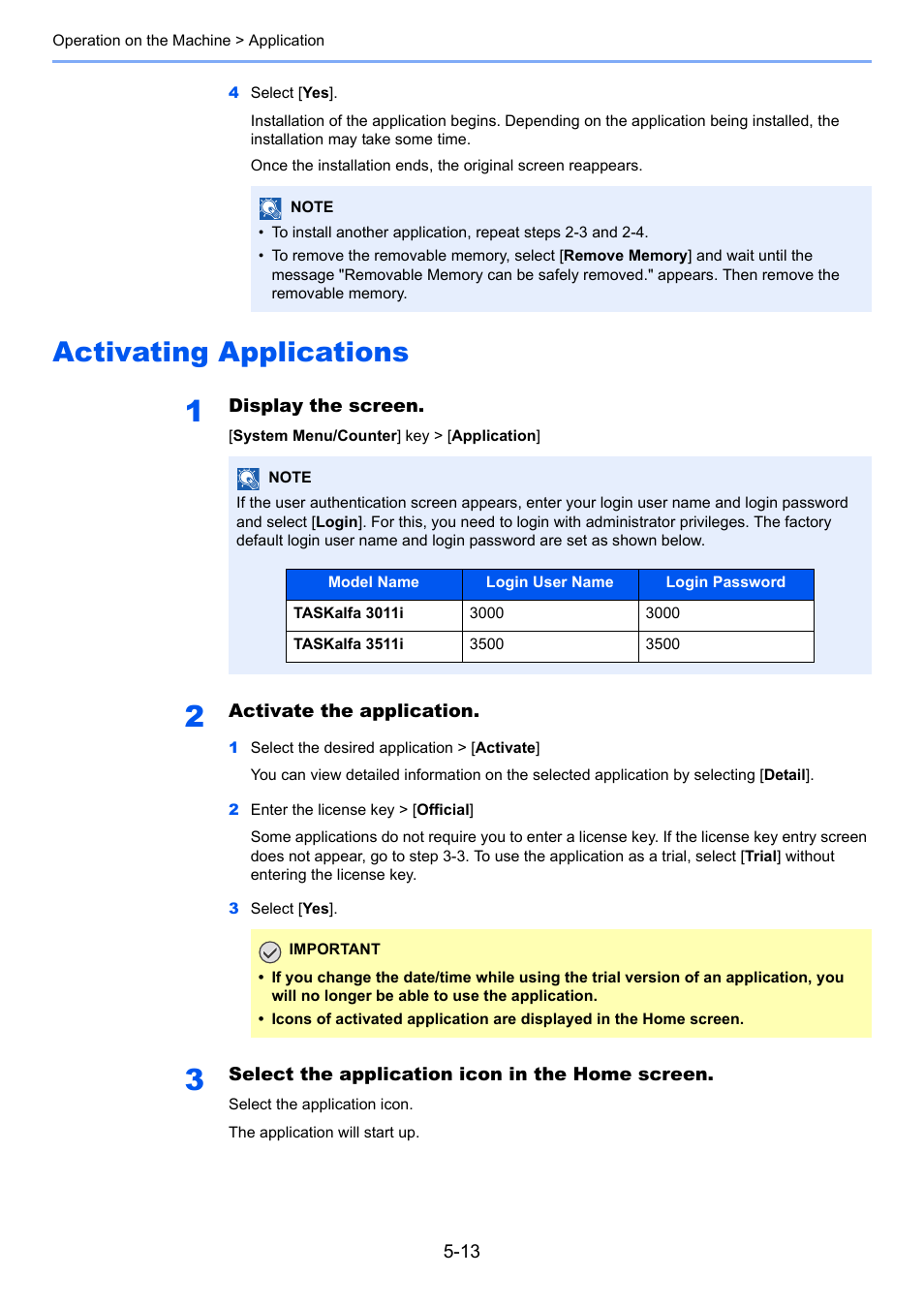 Activating applications, Activating applications -13 | Kyocera Taskalfa 3511i User Manual | Page 206 / 610