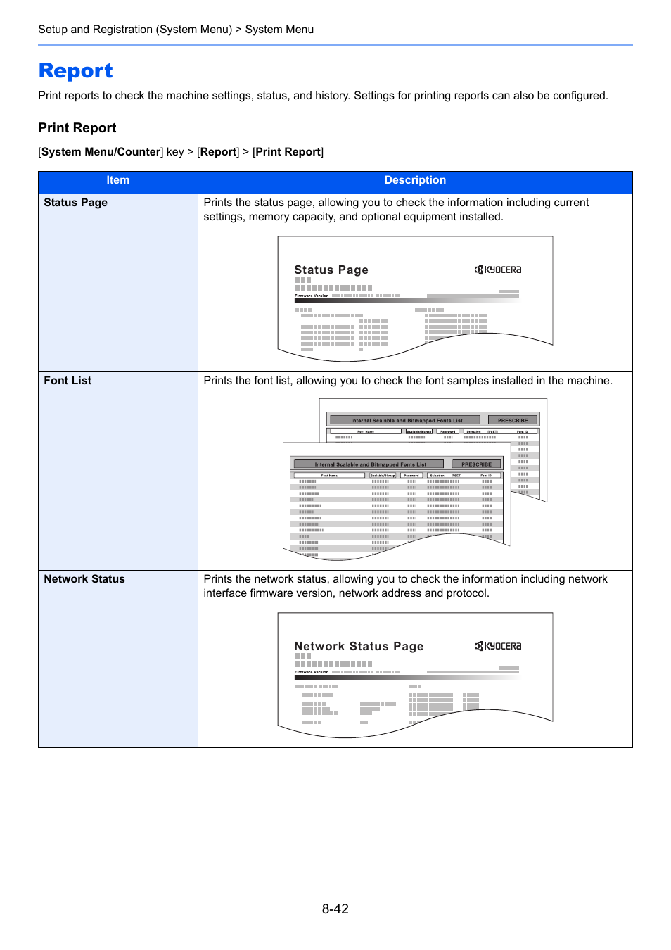 Report, Report -42 | Kyocera Taskalfa 3511i User Manual | Page 396 / 610