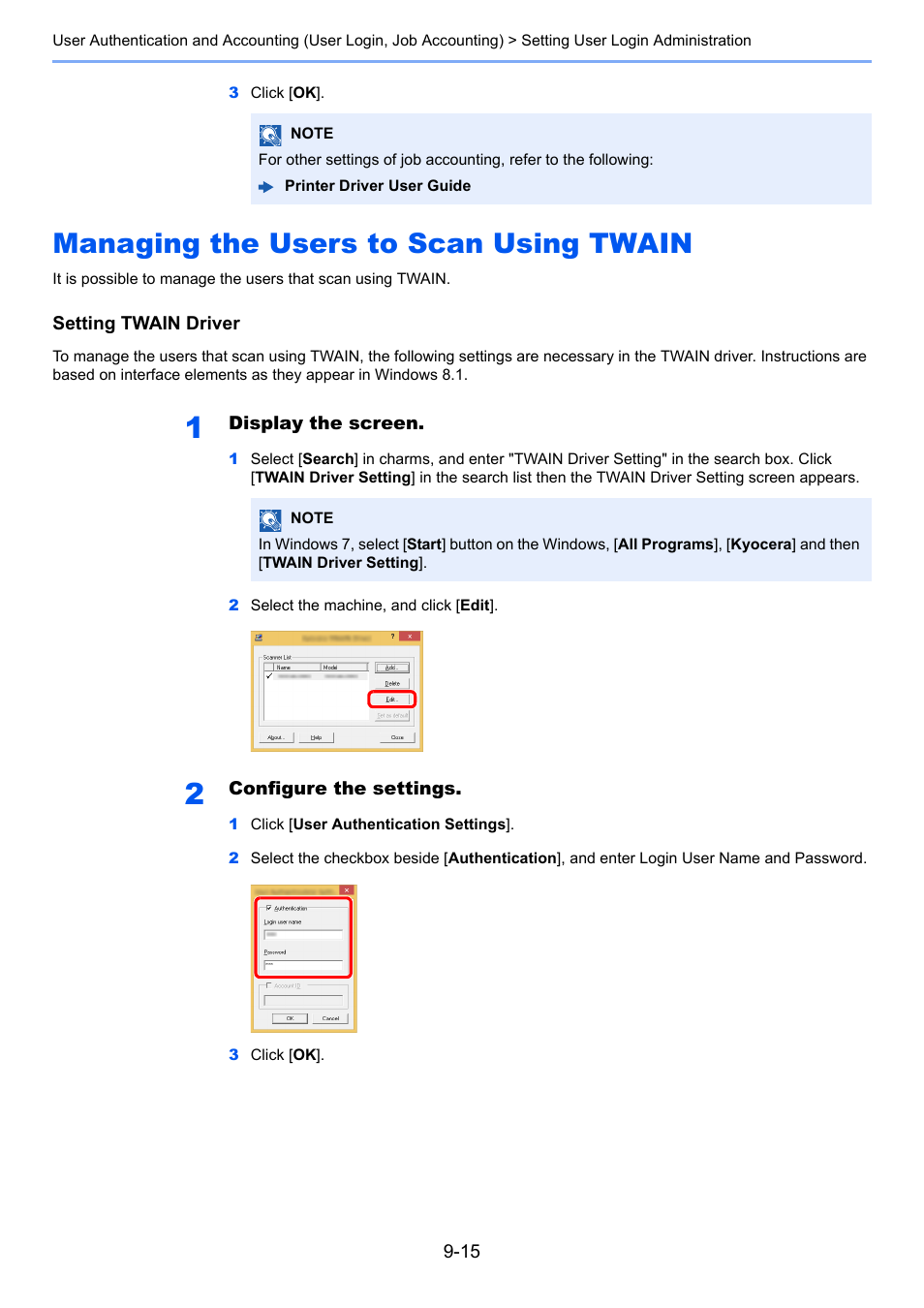 Managing the users to scan using twain, Managing the users to scan using twain -15, Managing the users to scan using | Twain -15 | Kyocera Taskalfa 3511i User Manual | Page 443 / 610
