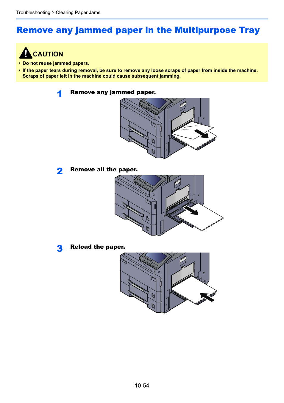Remove any jammed paper in the multipurpose tray | Kyocera Taskalfa 3511i User Manual | Page 535 / 610