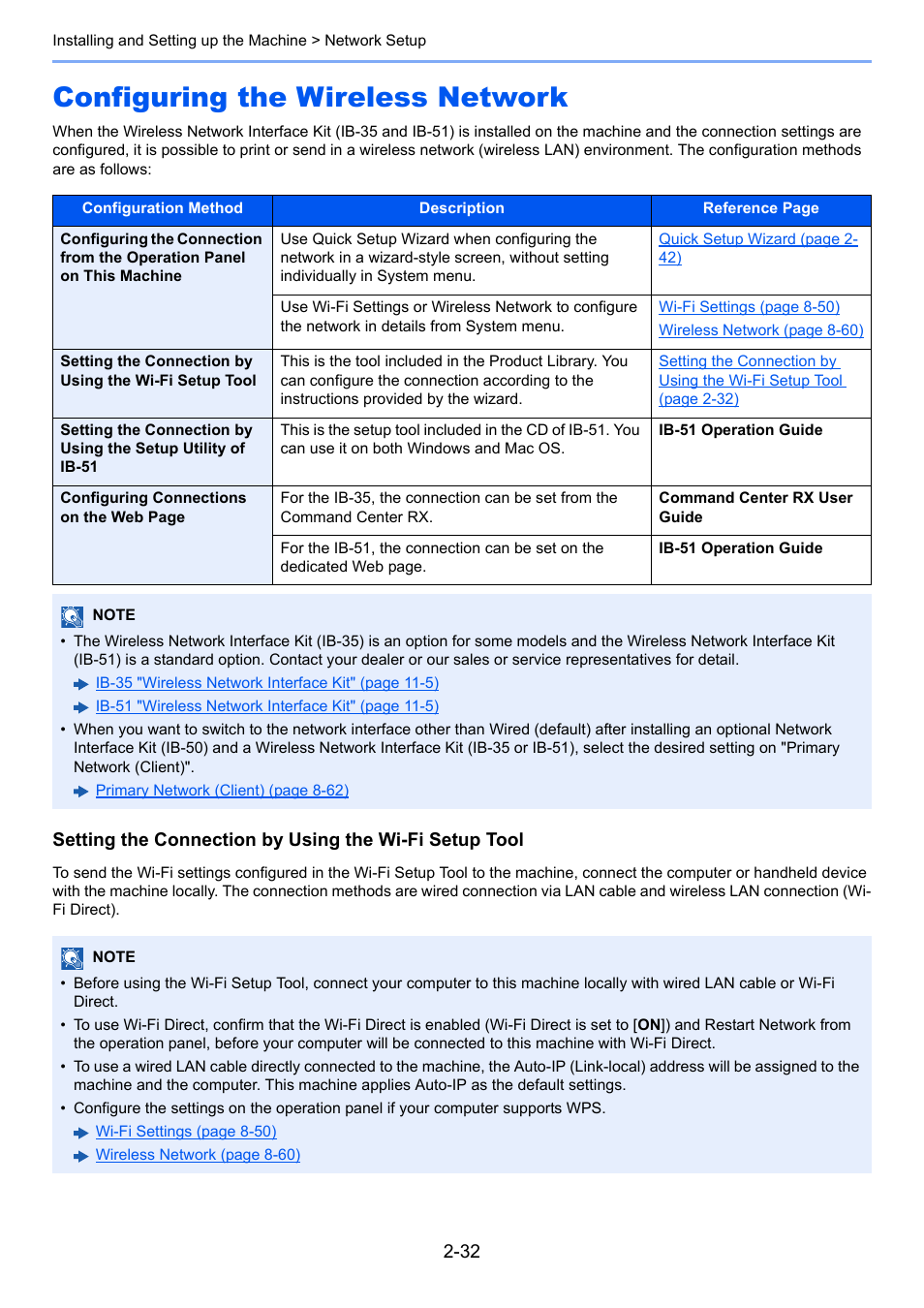 Configuring the wireless network, Configuring the wireless network -32 | Kyocera Taskalfa 3511i User Manual | Page 97 / 610