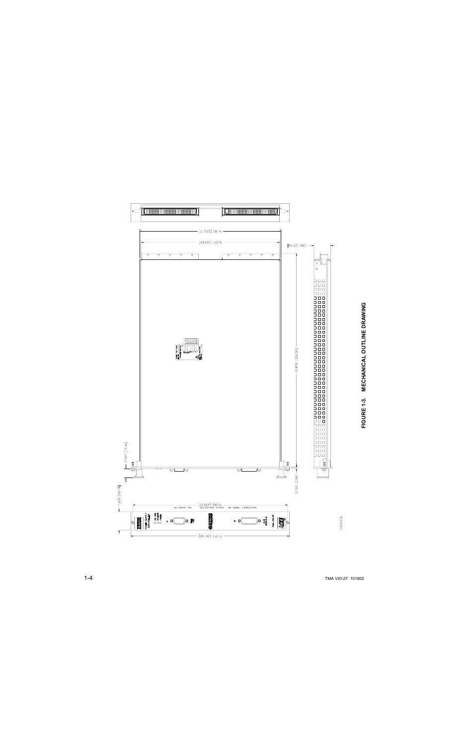 Figure 1-3. mechanical outline drawing, Mechanical outline drawing -4, Gure 1-3 | KEPCO TMA VXI-27 User Manual | Page 13 / 79