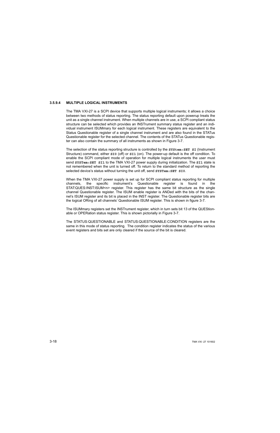 4 multiple logical instruments, Multiple logical instruments -18 | KEPCO TMA VXI-27 User Manual | Page 35 / 79
