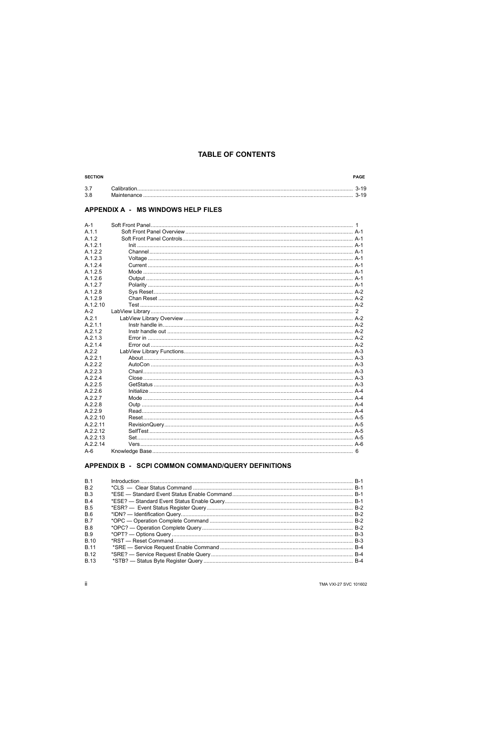 KEPCO TMA VXI-27 User Manual | Page 4 / 79