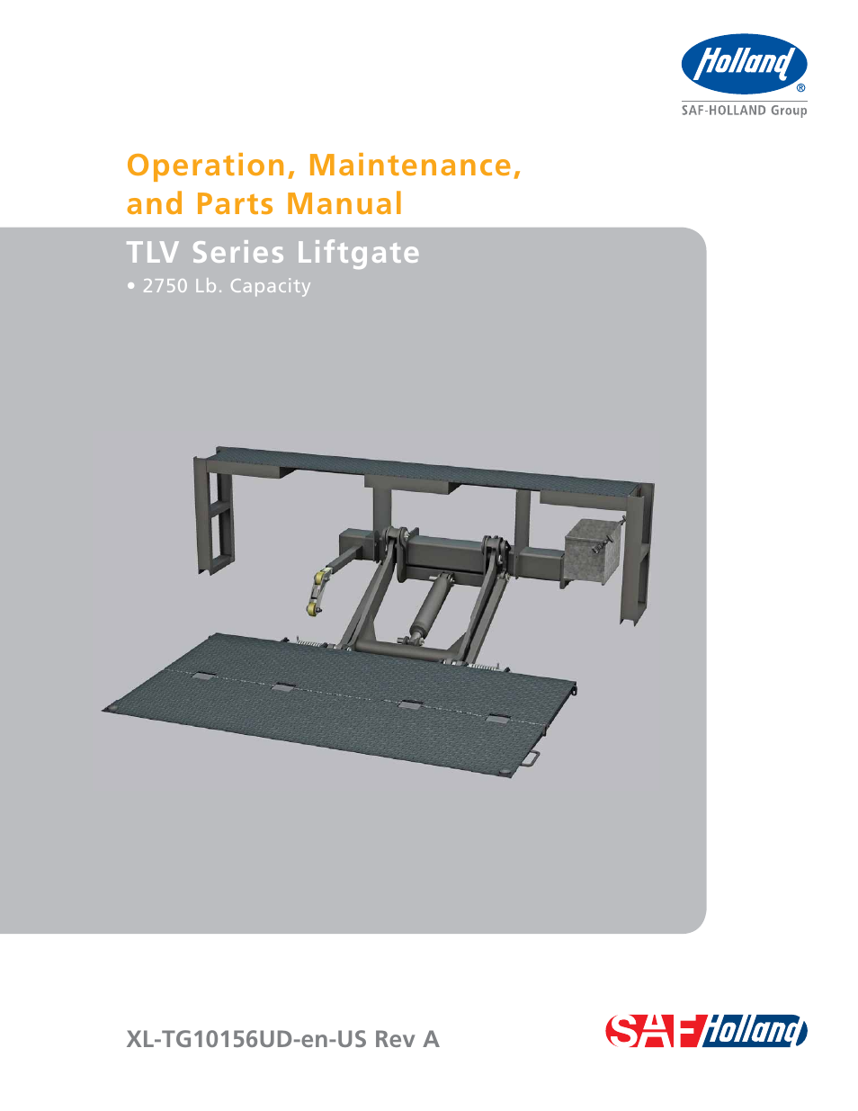 SAF-HOLLAND XL-TG10156UD TLV Series Liftgate User Manual | 28 pages