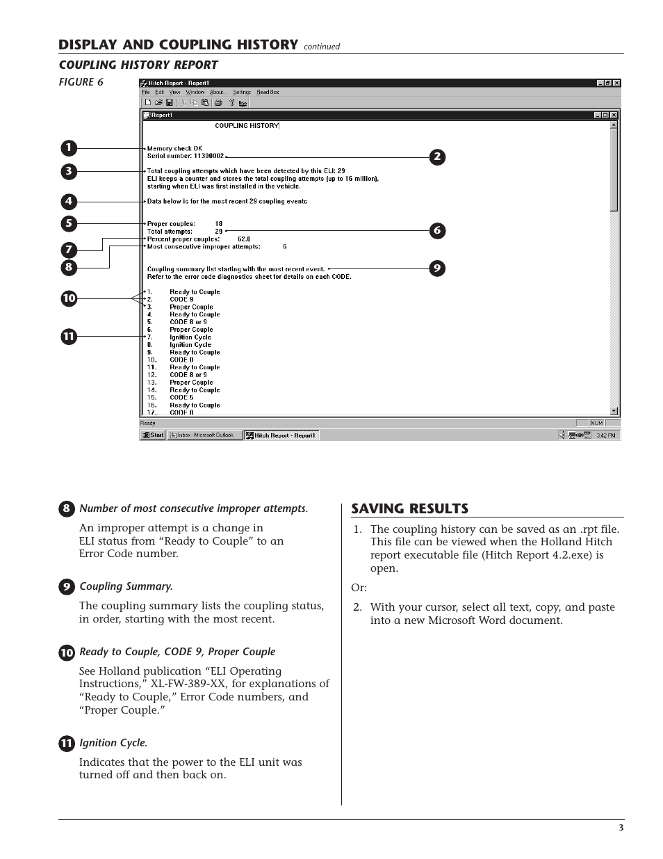 Saving results, Display and coupling history | SAF-HOLLAND XL-FW403-01 Electronic Lock Indicator RK-10076 User Manual | Page 3 / 4