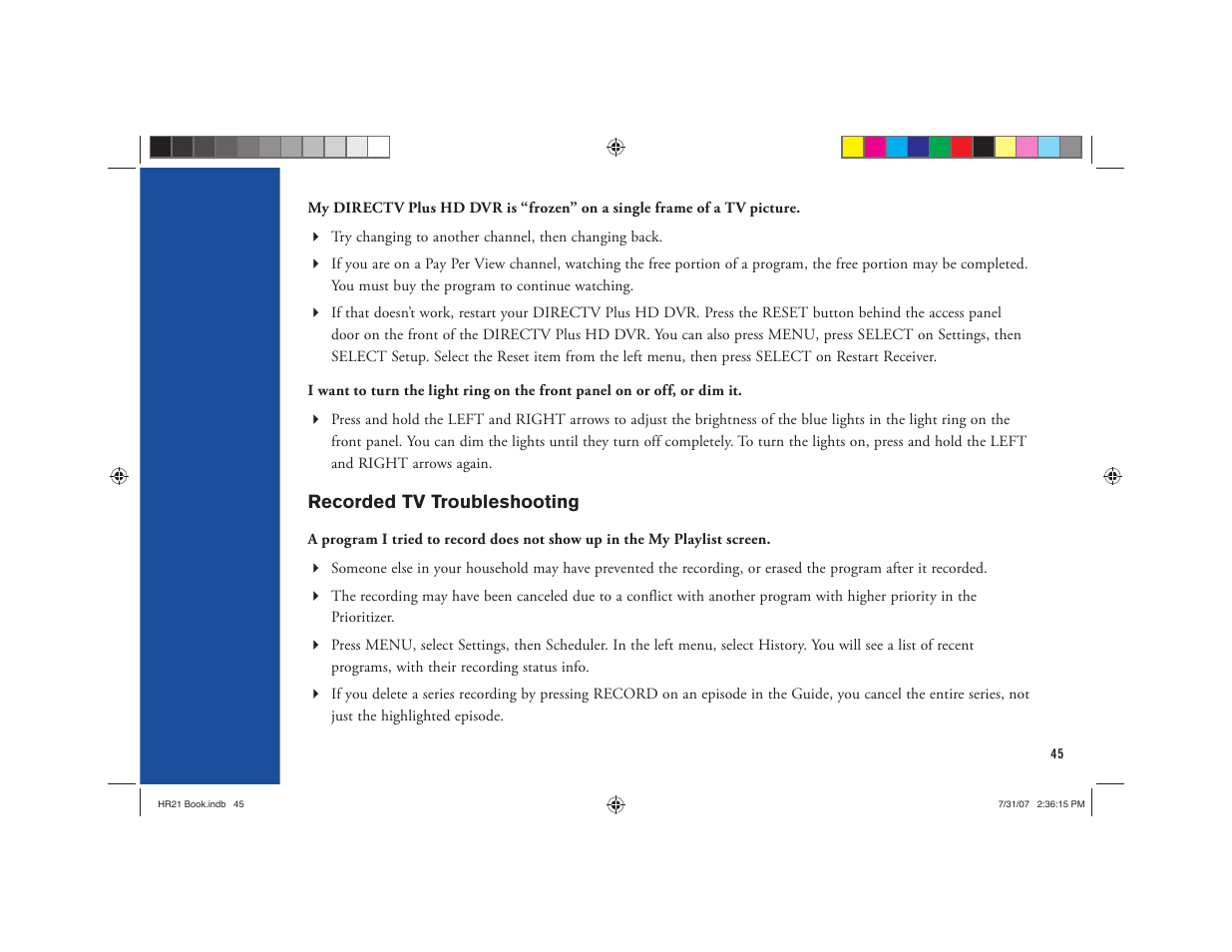 DirecTV HD DVR User Manual | Page 56 / 108