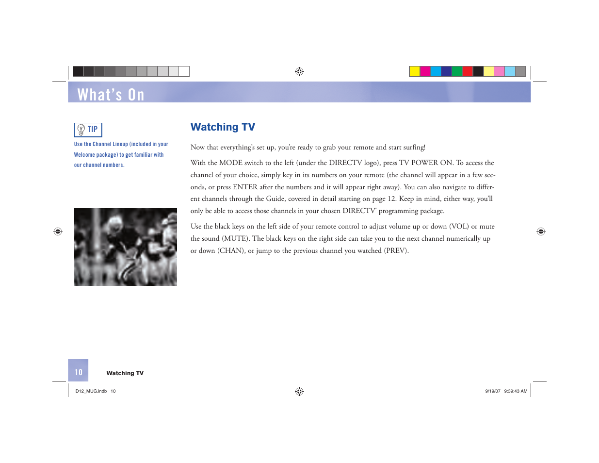 What’s on, Watching tv | DirecTV D12 User Manual | Page 16 / 79