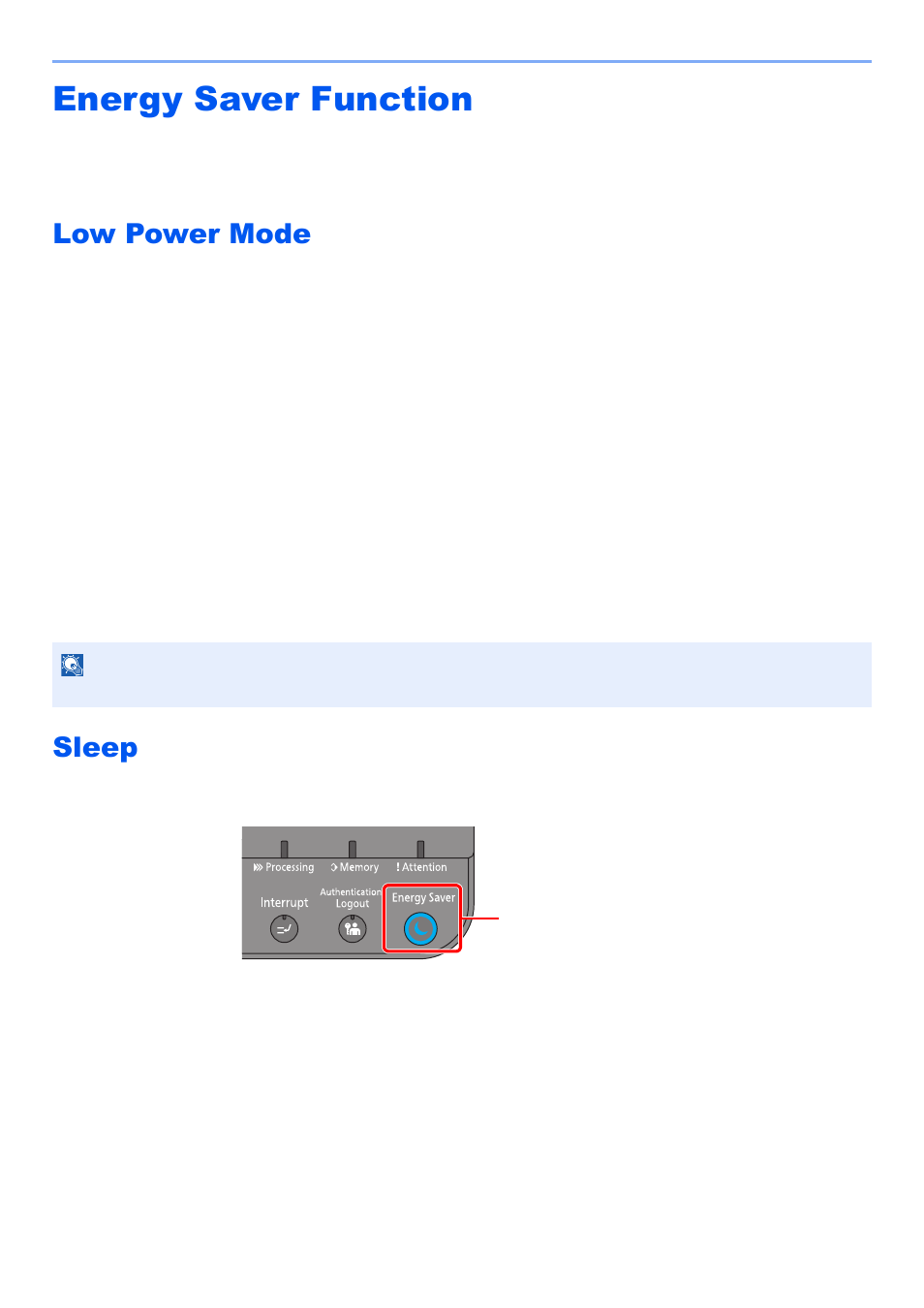 Energy saver function, Low power mode, Sleep | Energy saver function -39, Low power mode -39 sleep -39 | Kyocera TASKalfa 2552ci User Manual | Page 106 / 682