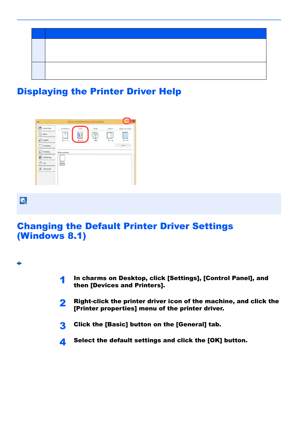 Displaying the printer driver help | Kyocera TASKalfa 2552ci User Manual | Page 185 / 682
