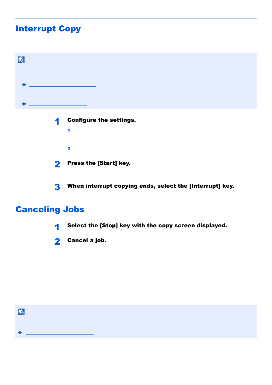 Interrupt copy, Canceling jobs, Interrupt copy -22 canceling jobs -22 | Kyocera TASKalfa 2552ci User Manual | Page 230 / 682