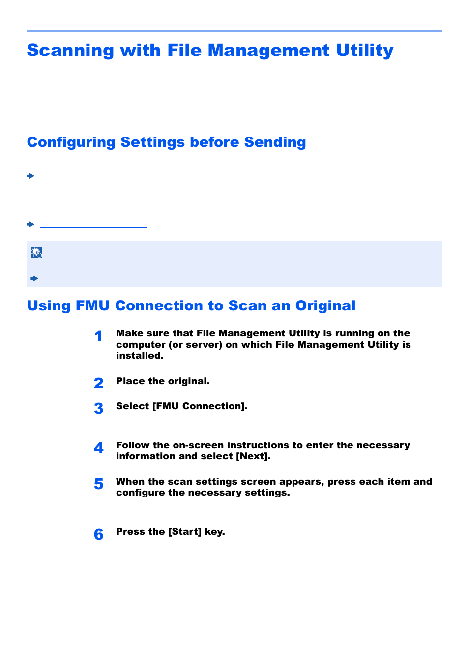 Scanning with file management utility, Configuring settings before sending, Using fmu connection to scan an original | Scanning with file management utility -38, Configuring settings before sending 5-38, Using fmu connection to scan an original -38 | Kyocera TASKalfa 2552ci User Manual | Page 246 / 682