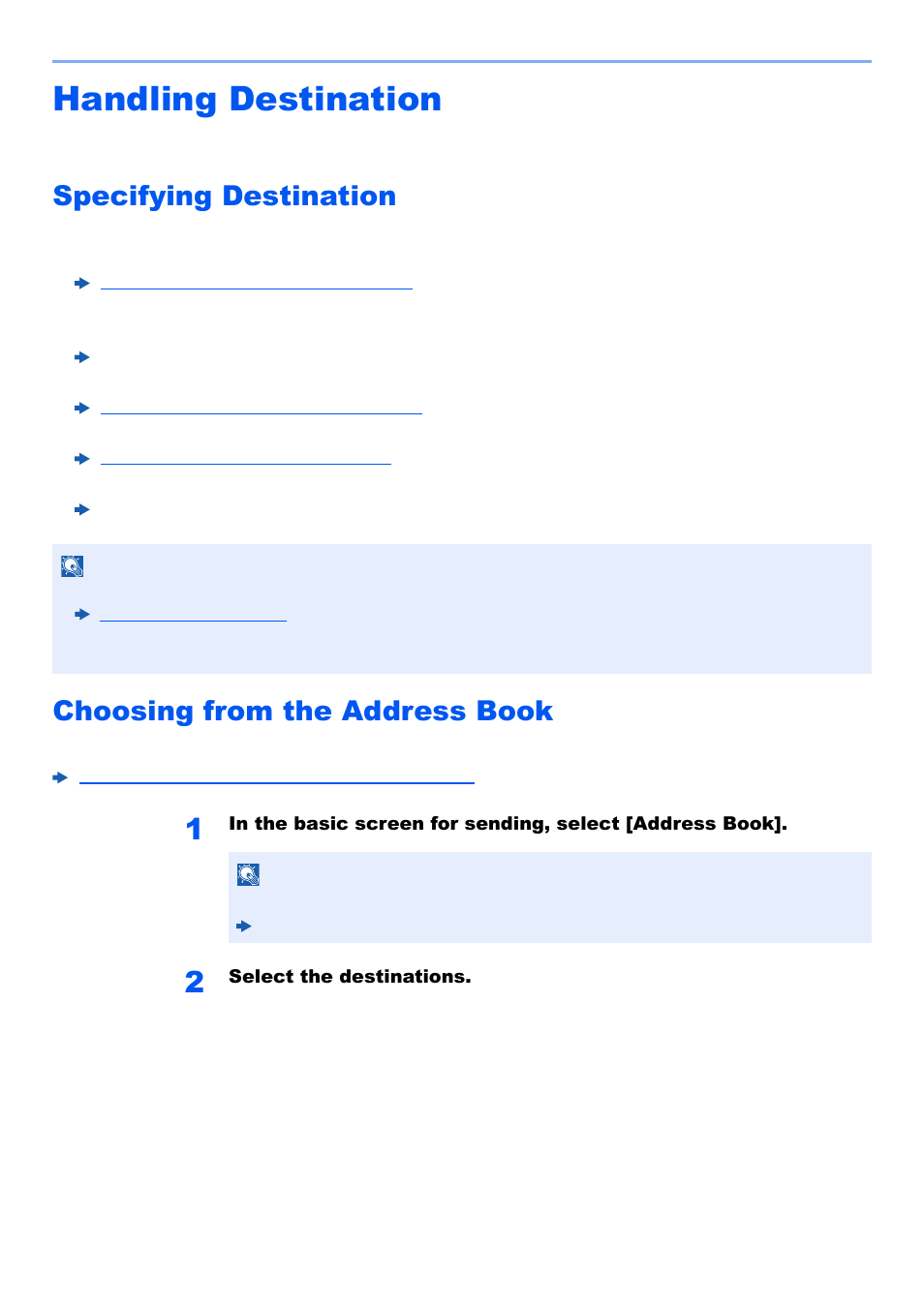 Handling destination, Specifying destination, Choosing from the address book | Handling destination -42 | Kyocera TASKalfa 2552ci User Manual | Page 250 / 682