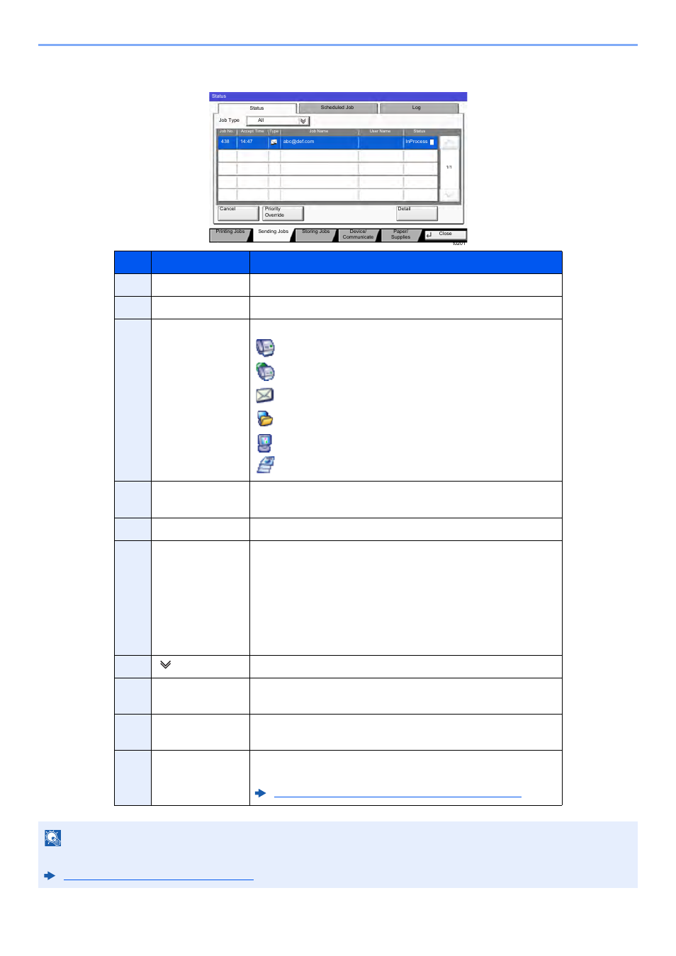 Send job status screen | Kyocera TASKalfa 2552ci User Manual | Page 370 / 682