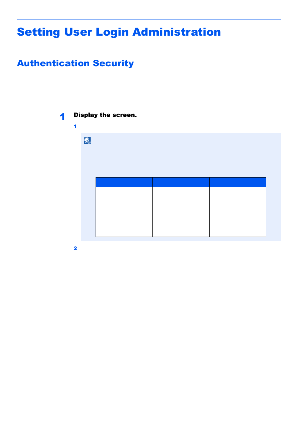 Setting user login administration, Authentication security, Setting user login administration -5 | Authentication security -5 | Kyocera TASKalfa 2552ci User Manual | Page 460 / 682