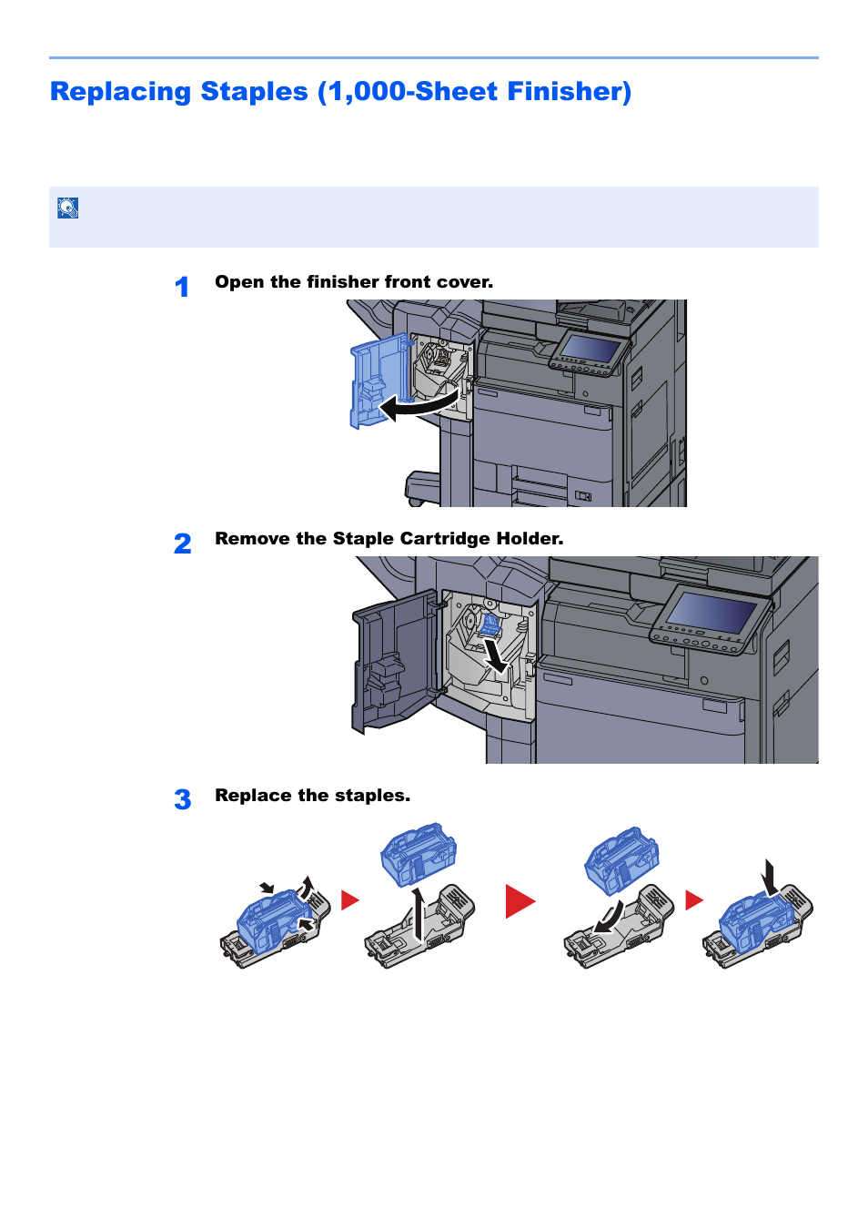 Replacing staples (1,000-sheet finisher), Replacing staples (1,000-sheet finisher) -12 | Kyocera TASKalfa 2552ci User Manual | Page 523 / 682