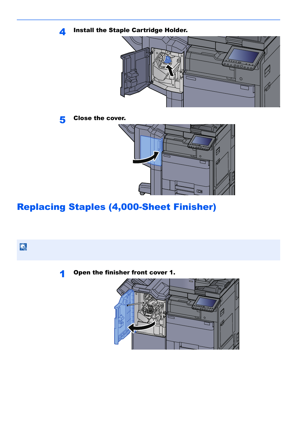 Replacing staples (4,000-sheet finisher), Replacing staples (4,000-sheet finisher) -13 | Kyocera TASKalfa 2552ci User Manual | Page 524 / 682