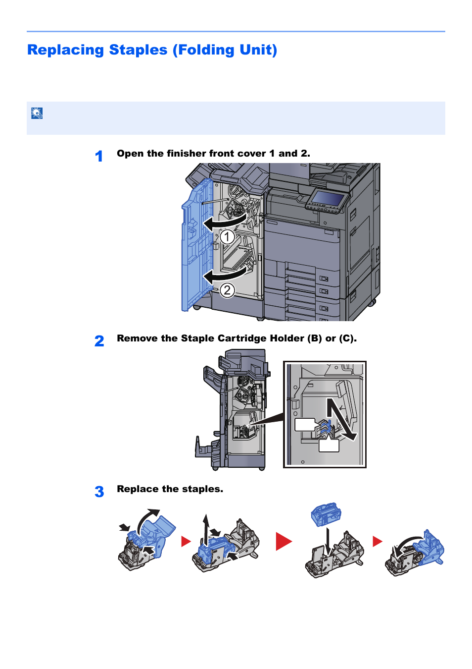 Replacing staples (folding unit), Replacing staples (folding unit) -15 | Kyocera TASKalfa 2552ci User Manual | Page 526 / 682