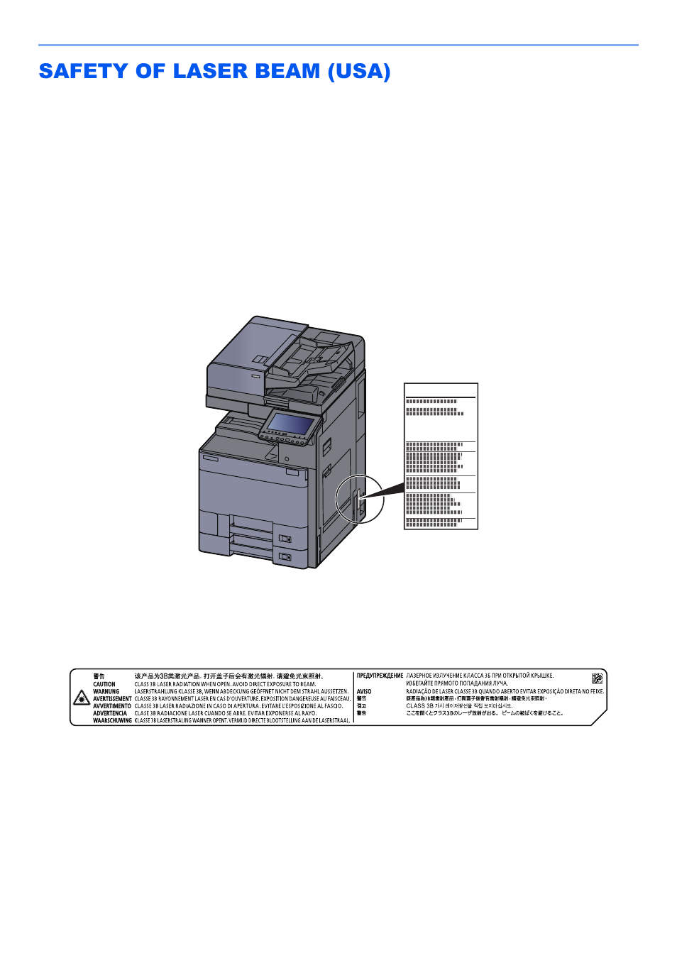 Safety of laser beam (usa), Safety of laser beam (usa) -6 | Kyocera TASKalfa 2552ci User Manual | Page 55 / 682