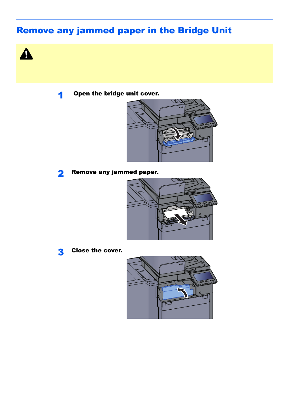 Remove any jammed paper in the bridge unit, Remove any jammed paper in the bridge unit -81 | Kyocera TASKalfa 2552ci User Manual | Page 592 / 682