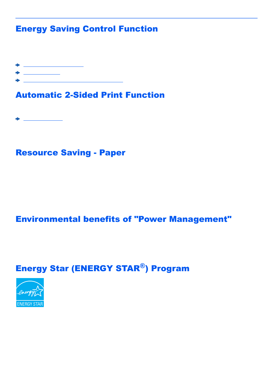 Energy saving control function, Automatic 2-sided print function, Resource saving - paper | Environmental benefits of "power management, Energy star (energy star®) program, Energy star (energy star, Program | Kyocera TASKalfa 2552ci User Manual | Page 67 / 682