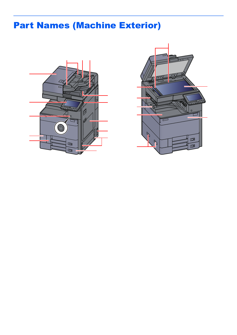 Part names (machine exterior), Part names (machine exterior) -2 | Kyocera TASKalfa 2552ci User Manual | Page 69 / 682