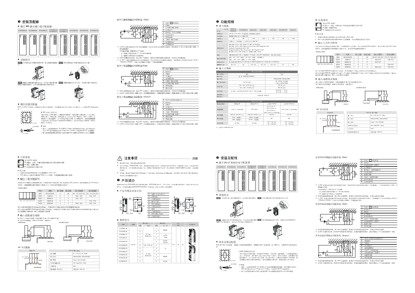 24v 0v dc power supply, M c2 m c1, Exten sion port | Power l.v ext ensi on port, D v p, 24v 0v dc pow er supply | Delta Electronics Programmablelogic Controller DVP-Slim User Manual | Page 2 / 2