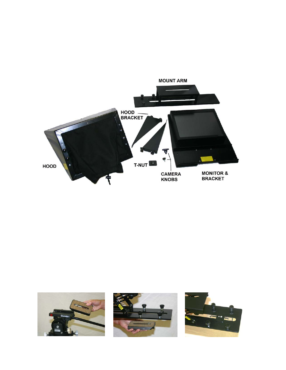 Teleprompter parts | Mirror Image Teleprompters SF-160 User Manual | Page 2 / 6