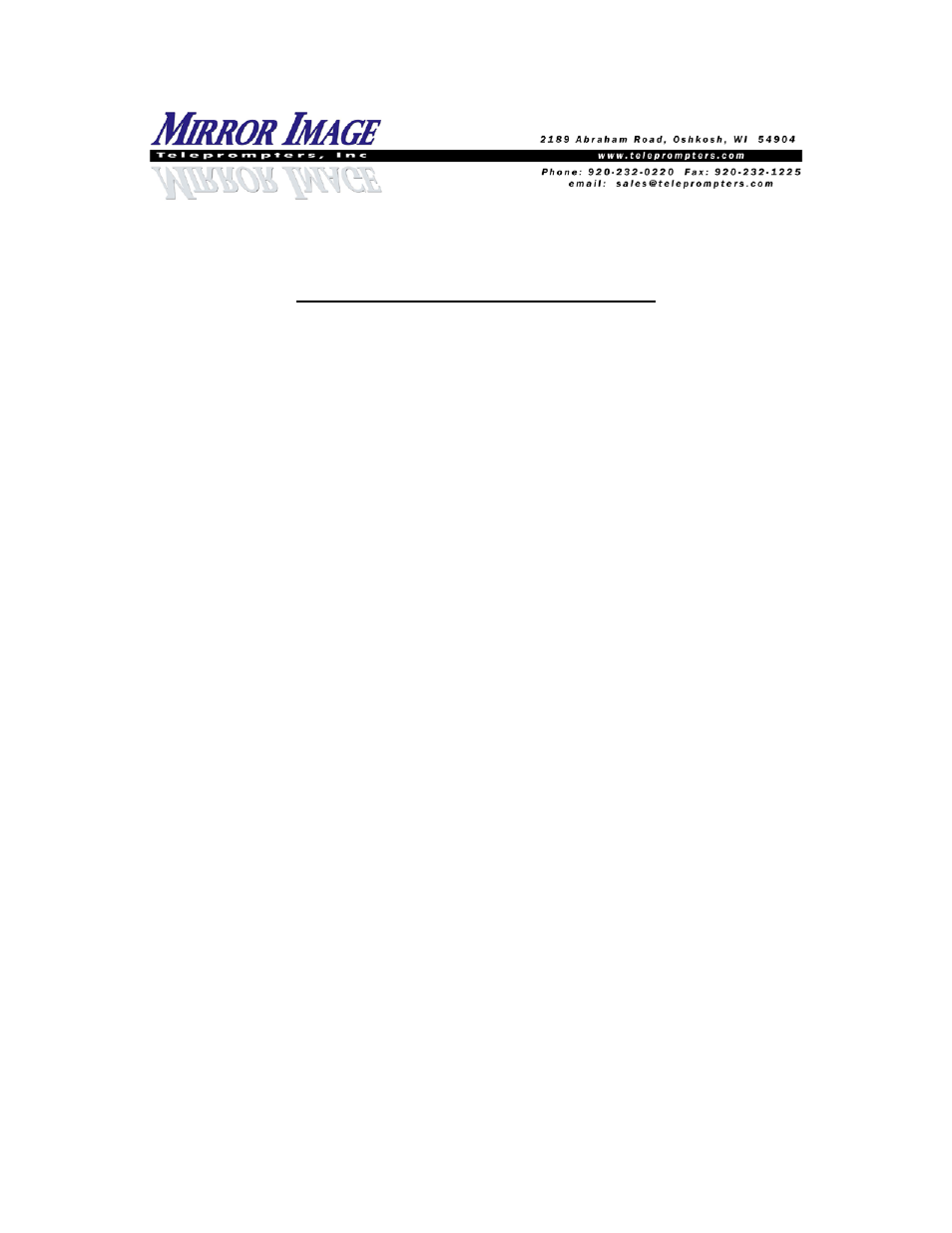 Set-up for ezprompt dual screen | Mirror Image Teleprompters SF-160 User Manual | Page 6 / 6