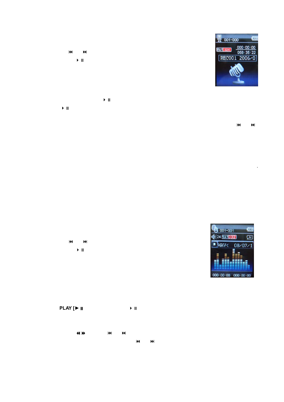 4 play (voice messages player), 1 key function at voice mode | Mpman MP135AI User Manual | Page 8 / 16