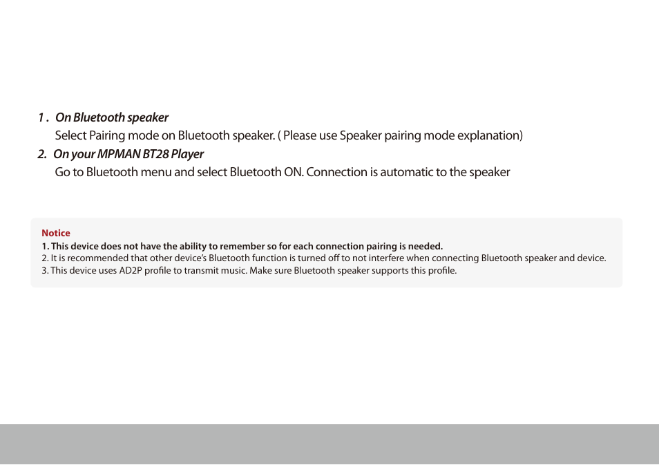 How to connect your bt28 to a bluetooth speaker | Mpman BT28 User Manual | Page 20 / 22