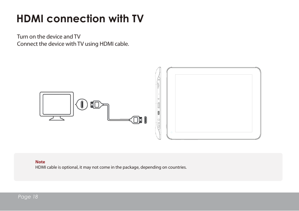 Hdmi connection with tv | Mpman MPDC88 BT IPS User Manual | Page 19 / 24