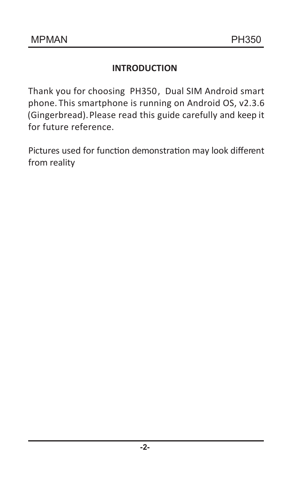 Mpman PH350 User Manual | Page 2 / 22