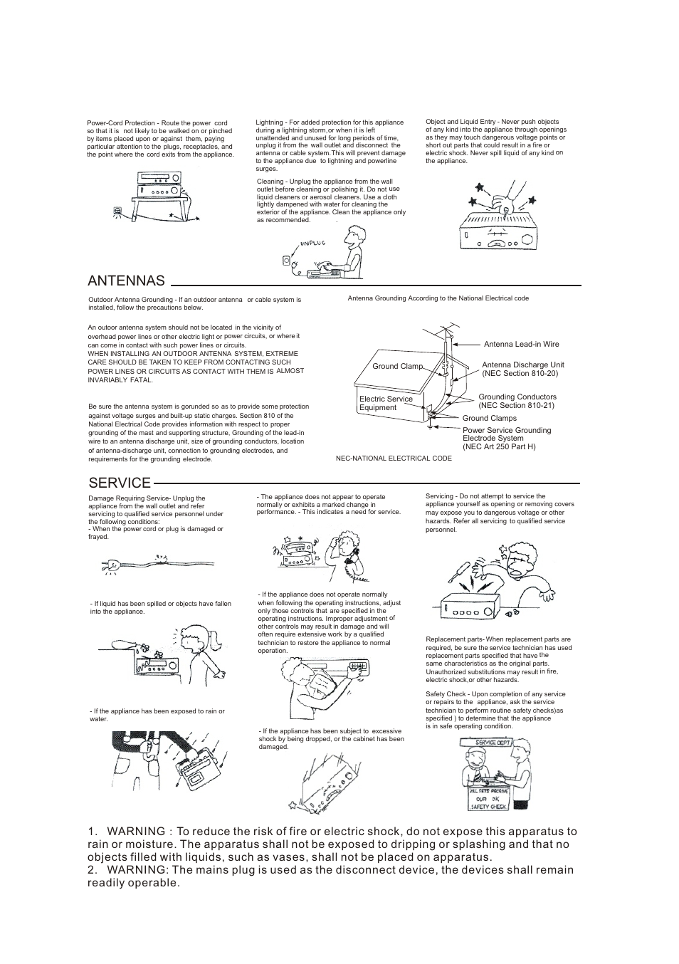 页面 3, Antennas, Service | Mpman XVD220 User Manual | Page 12 / 43