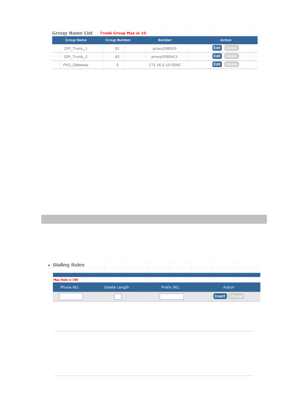 Trunk management – dialing rules | PLANET IPX-300 User Manual | Page 24 / 82