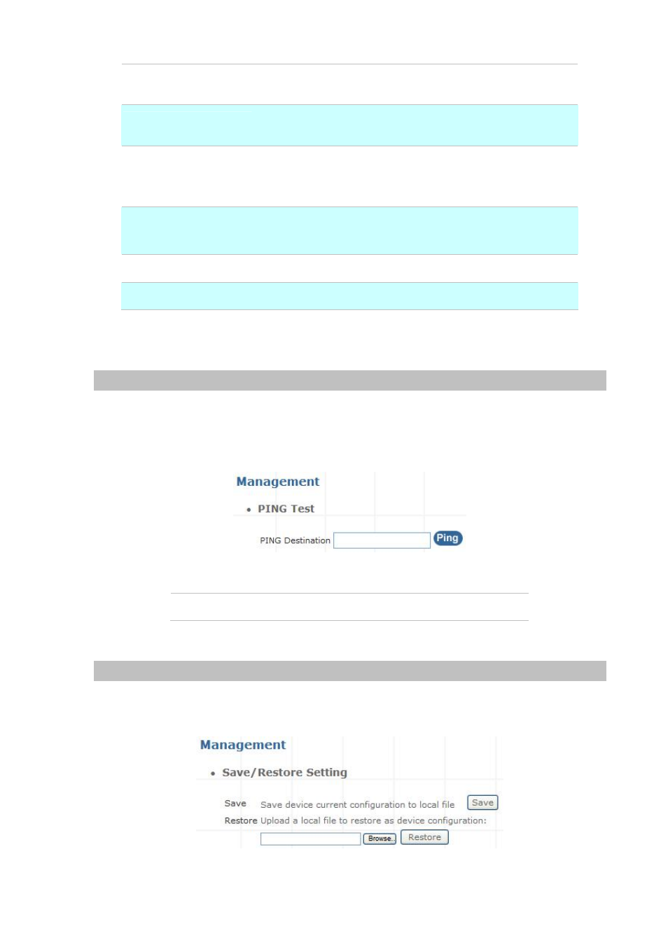 Ping test, Save & restore | PLANET IPX-300 User Manual | Page 62 / 82