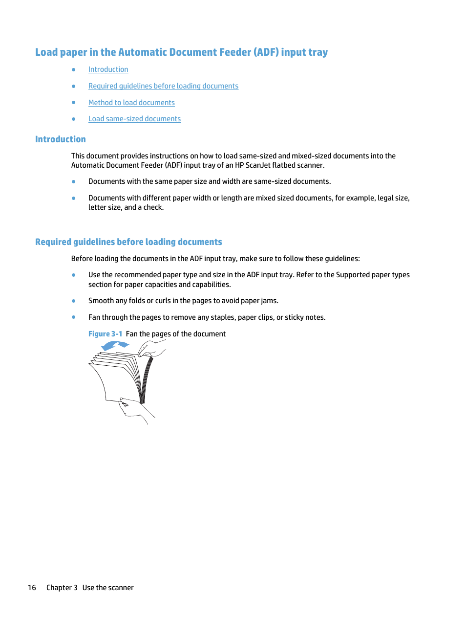 Introduction, Required guidelines before loading documents | HP ScanJet Pro 4500 fn1 User Manual | Page 24 / 64